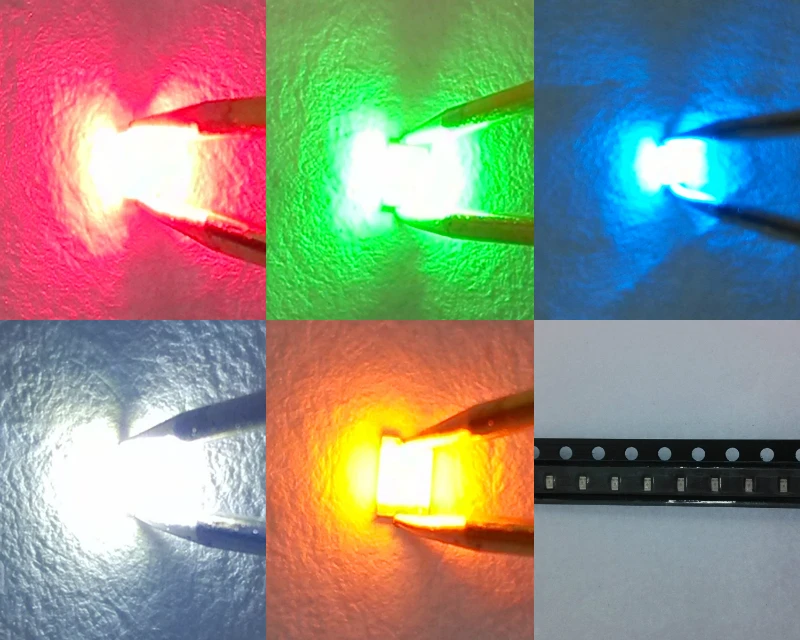 5 видов цветов X20 шт = 100 SMD 0603 led супер яркий красный/зеленый/синий/желтый/белый