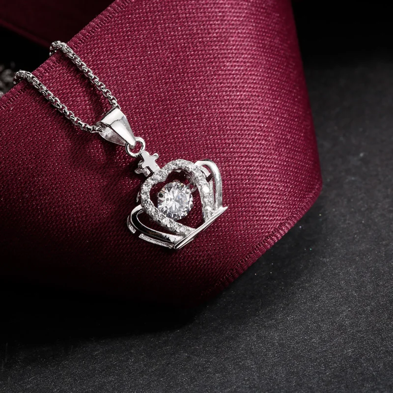 Женское ожерелье с кулоном в виде короны из серебра 925 пробы|necklace designer|necklaces for