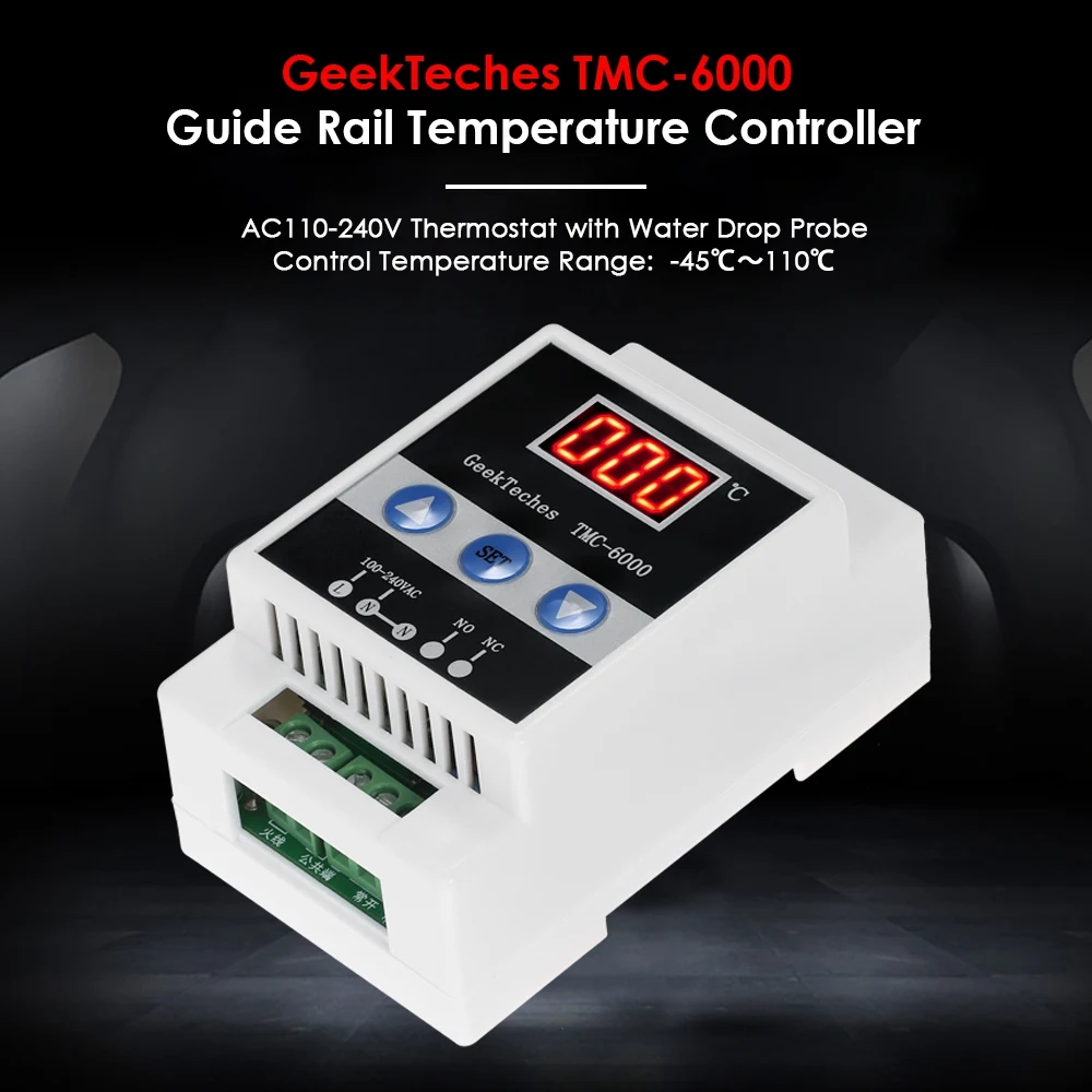 THGS TMC-6000 110-240 В направляющая терморегулятор цифровой регулятор температуры Термостат холодильное Отопление температура