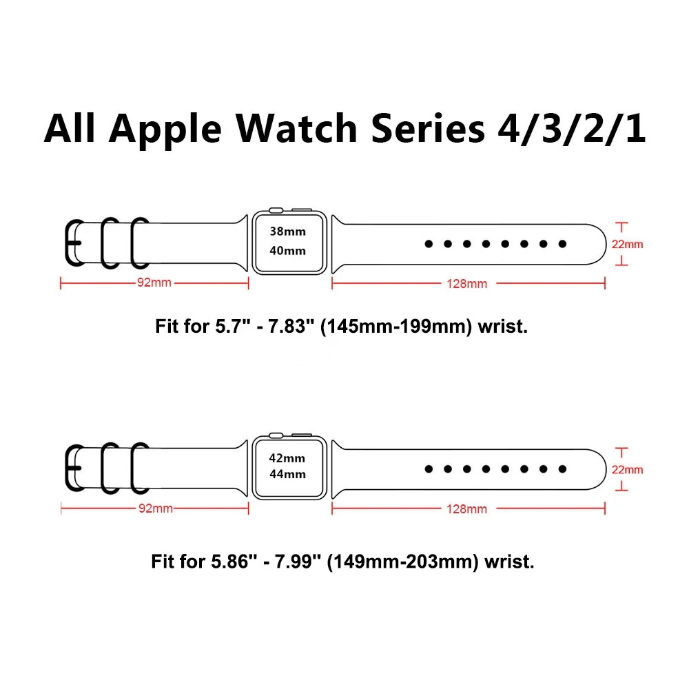 Aniyoh ремешок для часов Apple Watch Band 42 мм 44 нейлоновые НАТО спортивных 38 40 ремешки iwatch