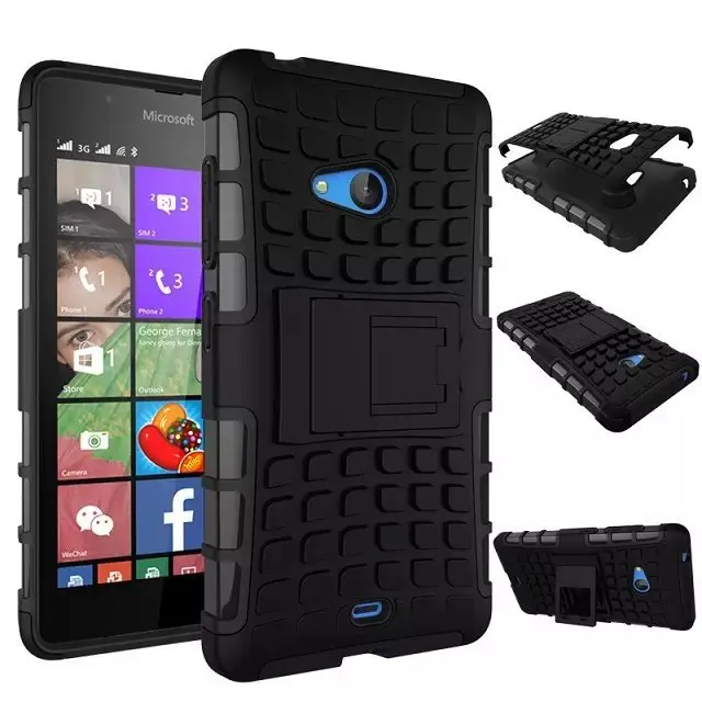 For Microsoft Nokia Lumia 540 Case 5.0'' Hybrid Kickstand Rugged Rubber Armor Hard PC+TPU With Stand Function Cover Cases 100pcs |