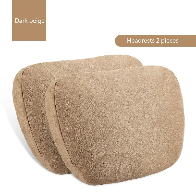 Dark beige 2 2 шт., универсальный автомобильный подголовник S класса, ультра мягкая подушка для Mercedes Benz Maybach, защитные поясничные подушки для автомобильного сиденья - Цвет: Dark beige 2