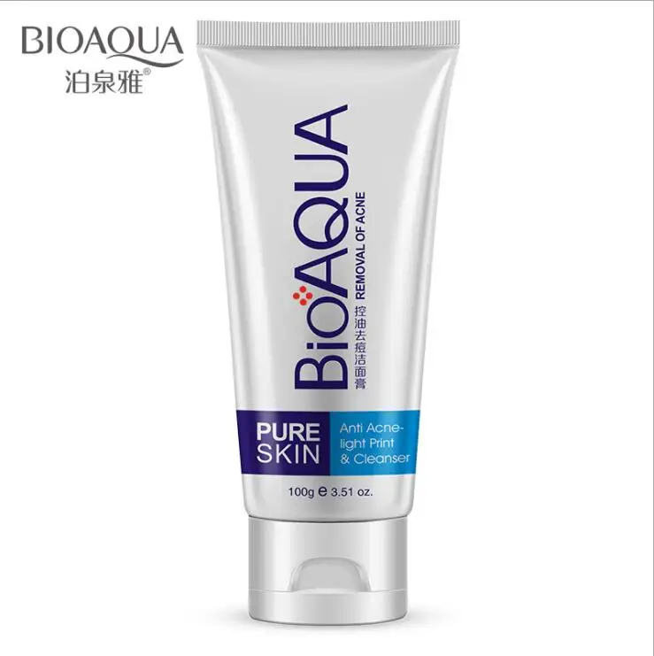 Bioaqua для мужчин wo для мужчин, для лечения акне, для мужчин, очищающее средство для лица с Черной головкой, для удаления жира, для глубокого очищения, пенка для сужения пор 100 г