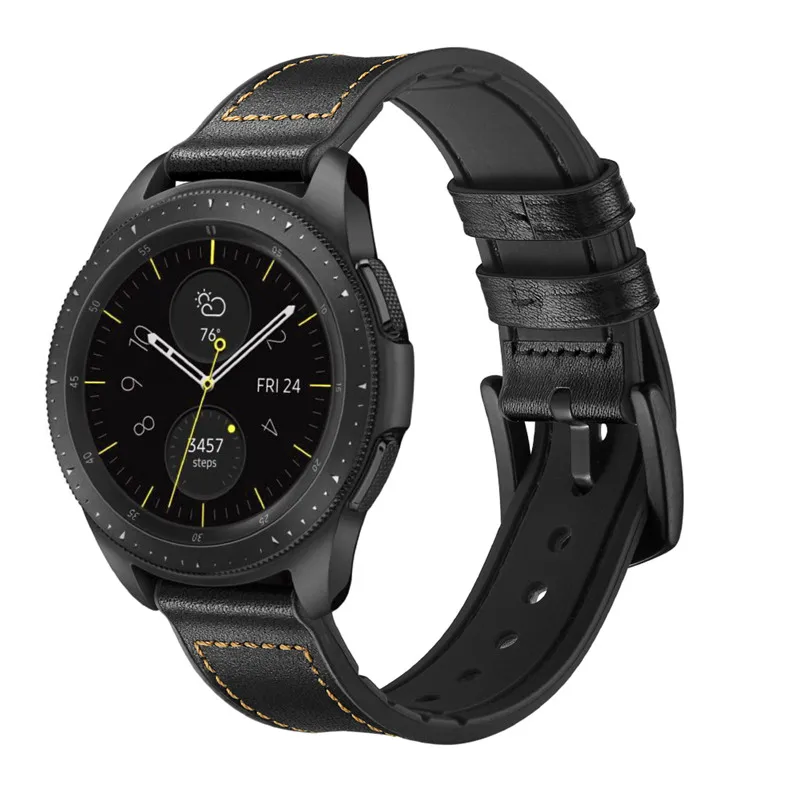 ASHEI 22 мм 20 мм винтажный кожаный ремешок для samsung Galaxy Watch 46 мм 42 мм активный 2 шестерни S3 S2 ремешок с силиконовым внутренним