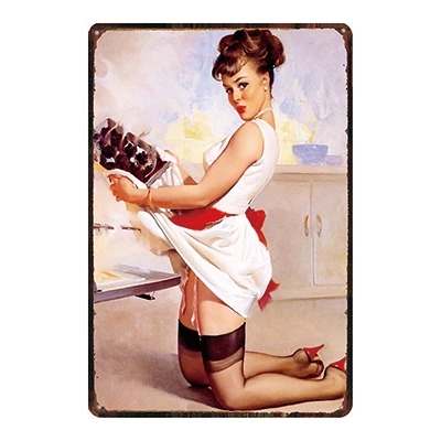 Pin Up Girl Оловянная металлическая табличка, металлическая винтажная настенная табличка для паба, кафе, магазина, домашний художественный декор, железный плакат, Куадрос, DU-2280 - Цвет: DU2282