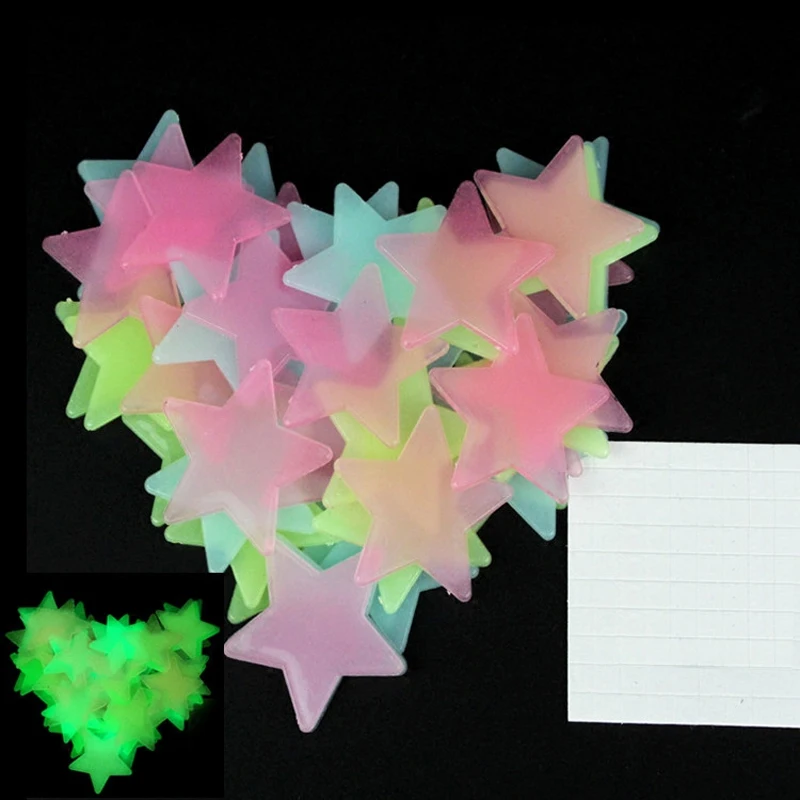 100 шт. декоративные наклейки на стену в виде звезд|wall sticker|star stickersstickers fluorescent |