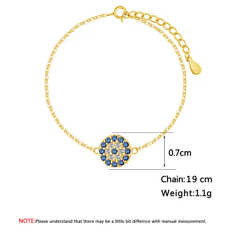 Kinitial Мода CZ проложить Турецкий Дурной глаз браслет для женщин Девушка Золотой и