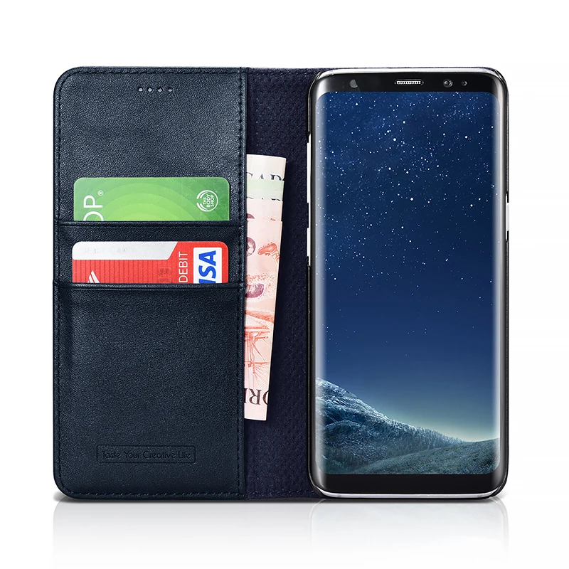 Чехол-бумажник Xoomz с откидной крышкой и подставкой для Samsung Galaxy S8 Plus, чехол для телефона из искусственной кожи в деловом стиле