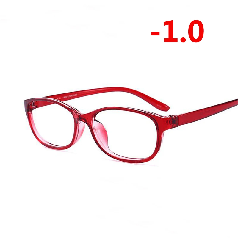 Myopia 100 TR90 квадратный готовой близорукость очки Для женщин Для мужчин с коротким прицел глаз очки красная рамка Близорукость очки-1,0-1,5-2,0-2,5-3-3,5-4,0 - Цвет оправы: Myopia 100