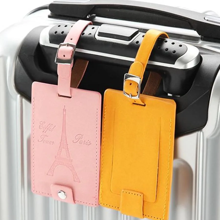 

Personalized Eiffel Tower Suitcase Leather Luggage Tag Label Bag Pendant Handbag Travel Accessories Name ID Address Tags LT07A