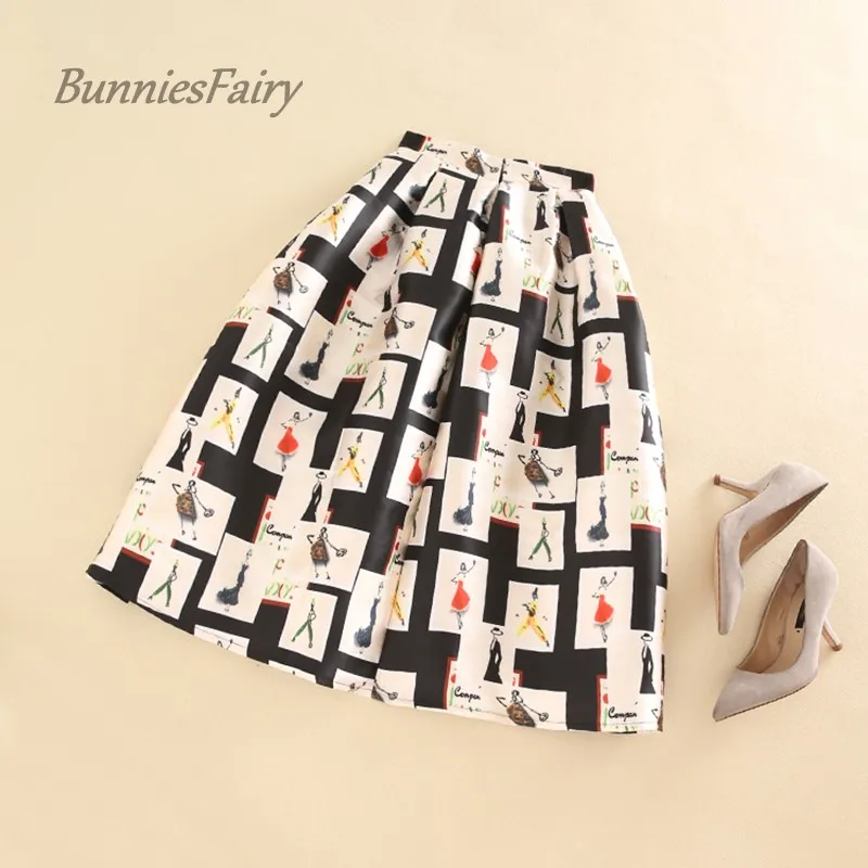 Бренд BunniesFairy 2019 летняя женская винтажная разноцветная абстрактная юбка в