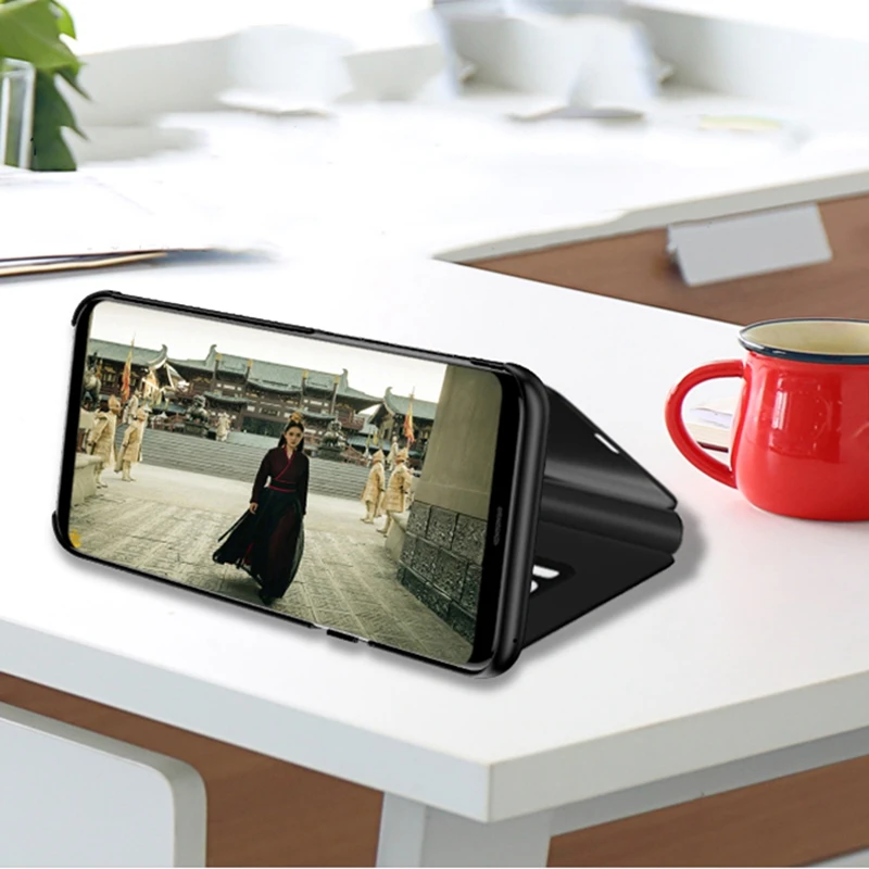 Зеркальный чехол книжка для Samsung Galaxy Note 9 S9 S8 plus умный 8 5 S7 edge S6 чехлы