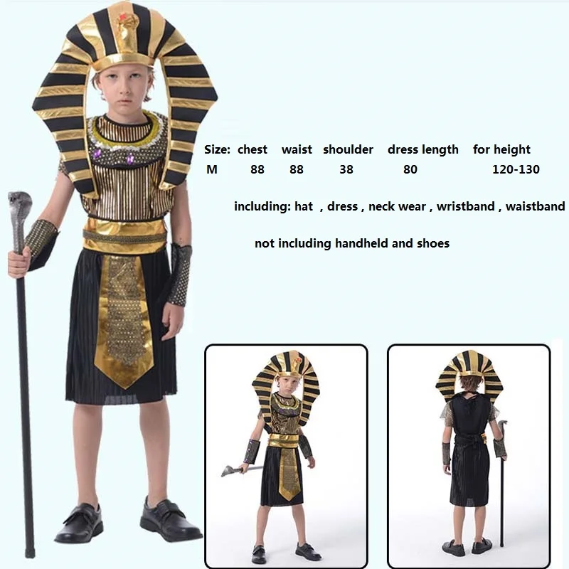 

New Prince Children Boy Girl Egypt Pharaoh Cosplay Costume Fancy Dress Costumes Halloween Carnival Party Supplies