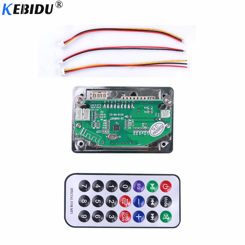 KEBIDU USB FM Aux Радио MP3 плеер встроенный Автомобильный Bluetooth Hands-free декодер плата