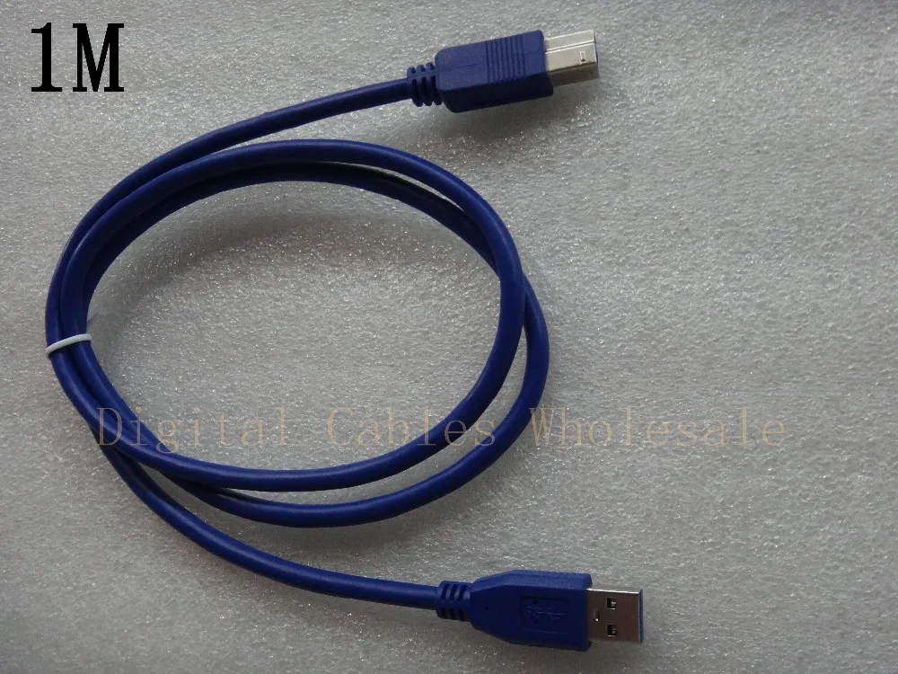 Высококачественный синий USB 3 0 A Male AM to B Type BM удлинитель для принтера кабель USB3.0 m 1m