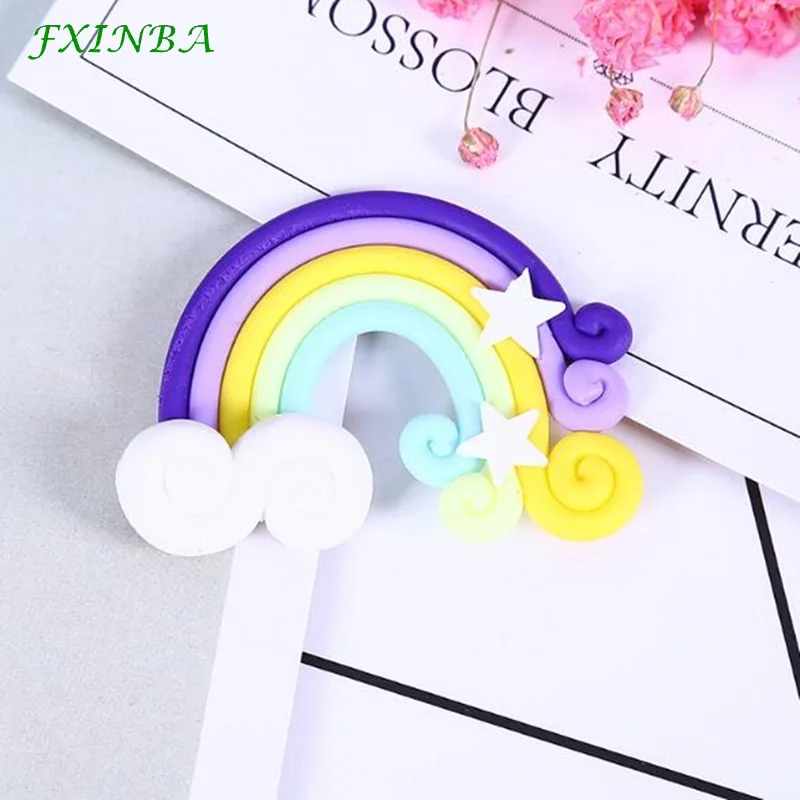 FXINBA 10 шт./партия милые радужные Подвески Fimo для слизи глина Конфеты DIY Flatback Подвески Торт украшения телефона слизь поставки набор игрушек