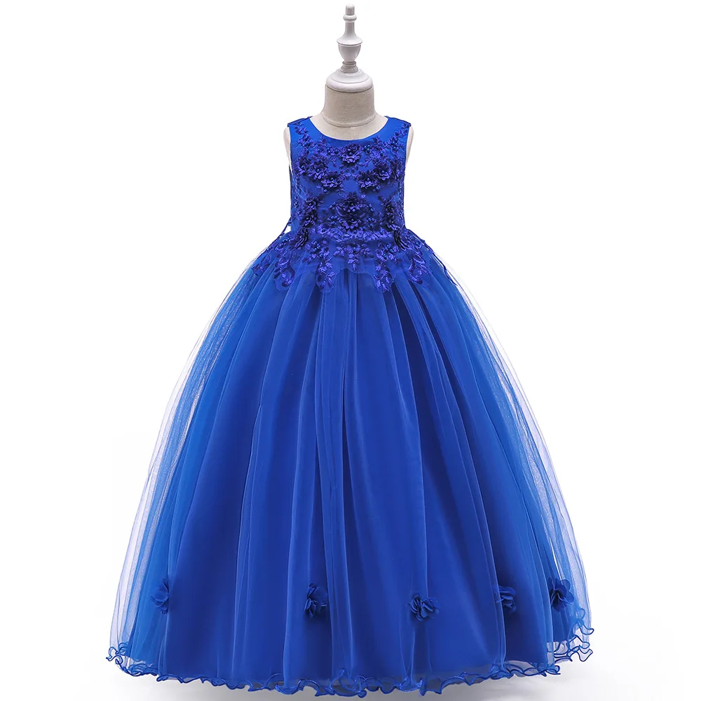 2019 Summer Long Princess Tutu Floral Mesh Dresses For Girls Birthday Party And Wedding Kids Children Clothes | Детская одежда и