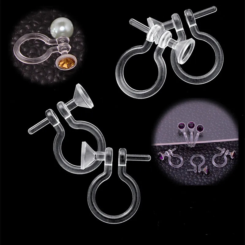 100 шт. прозрачные пластиковые u образные зажимы для сережек|diy earrings|earring findingearrings diy