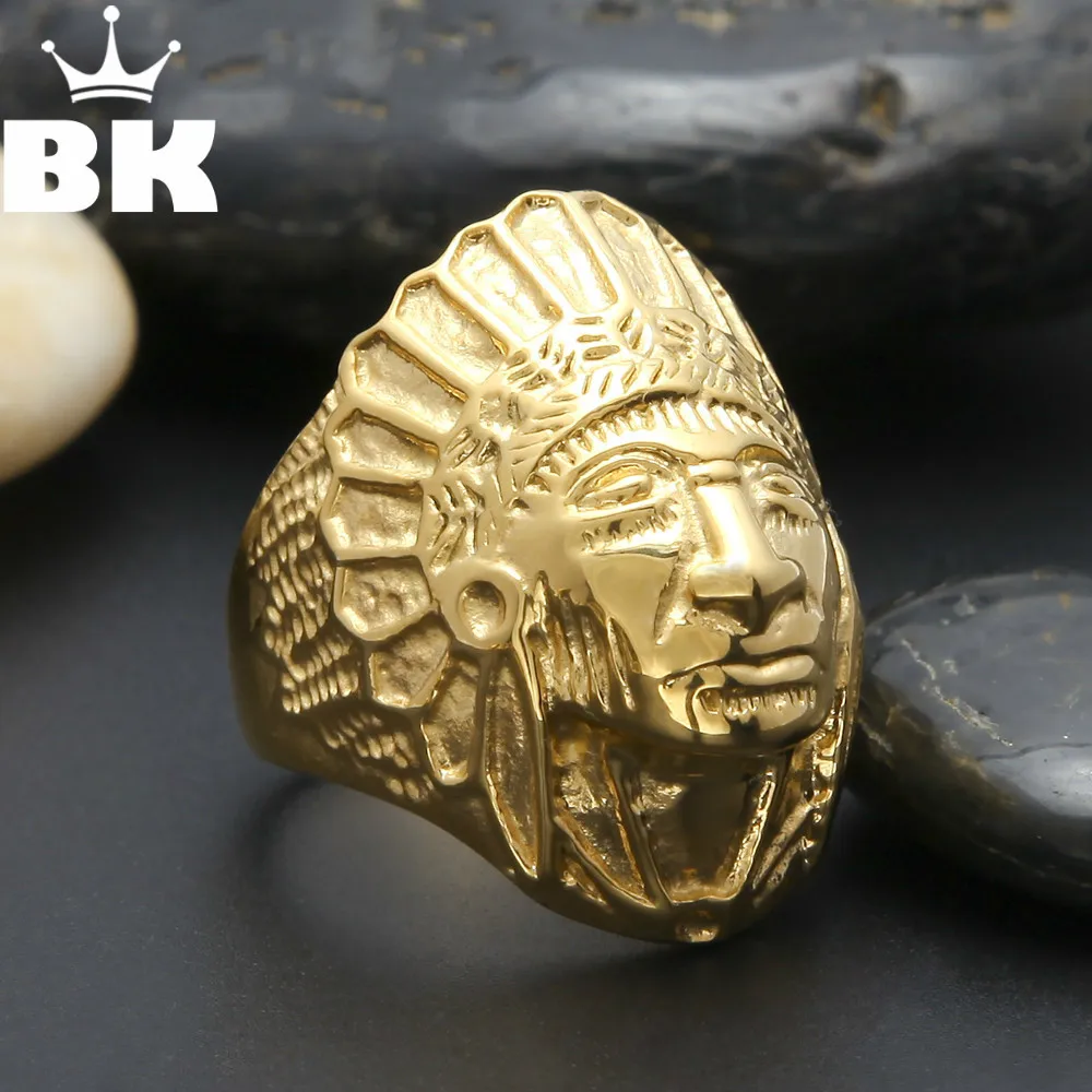 Мужское кольцо с головой Апачи из нержавеющей стали 316L размер 8 12|stainless steel ring|steel
