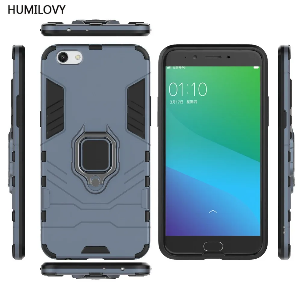 For OPPO R11 Plus Case for Cover Car Magnetic Bracket Finger Ring TPU+PC Stand Armor Fundas |