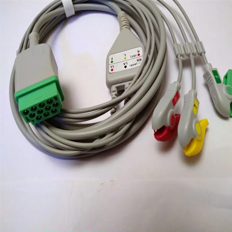 Бесплатная доставка один кусок 3 провода клип/захват ECG/EKG кабель leadwire для GE Marquette
