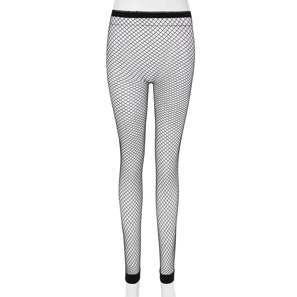 Сексуальное ажурное для женщин леггинсы ажурные сетчатые брюки прозрачные