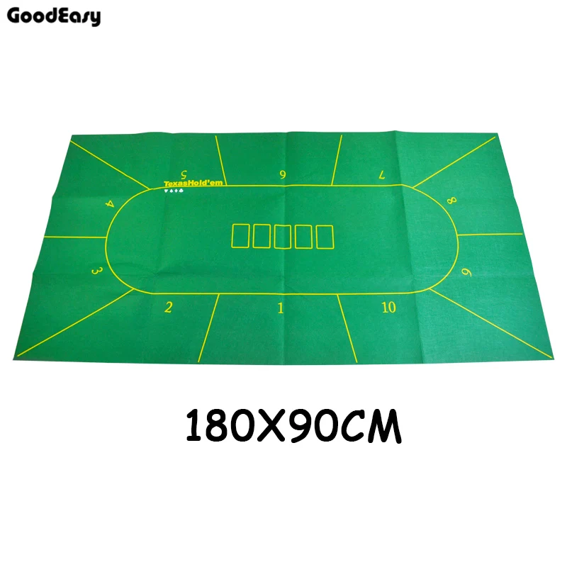 180*90cm Poker Table Cloth Texas Hold'em Poker Layouts Tablecloth Felt 10 Players Poker Mat / Tapis Poker Non-woven Fabrics