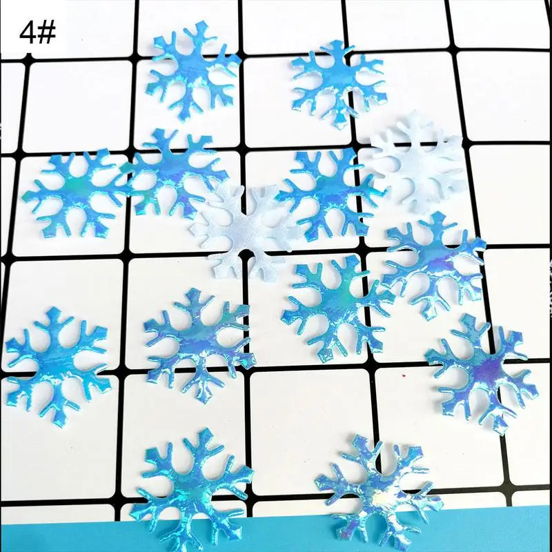 Blue 35cm 100pcs 100/200/300 шт. Рождественские снежинки Ome для рождественской вечеринки стол DIY ручной работы подарочные аппликации Свадебные украшения 1,5-3,5 см - Цвет: Blue 35cm 100pcs