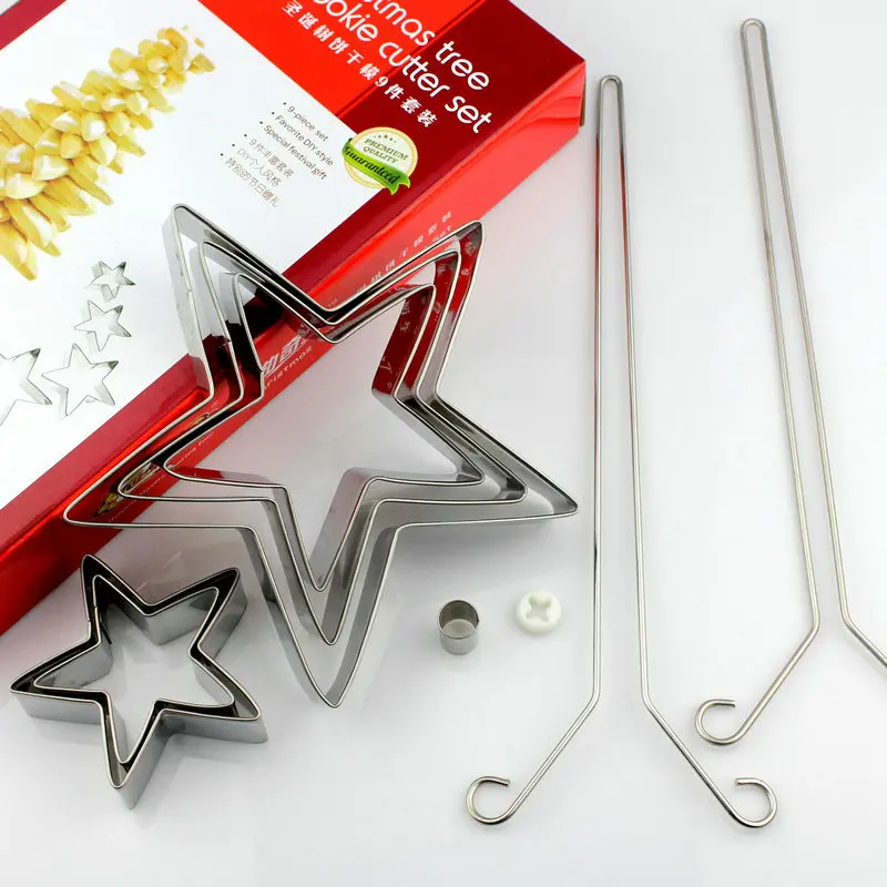 DIY Christmas Tree Shape Cookie Cutter Set Stainless Steel Biscuit Mold Fondant Cake Decorating Tools | Дом и сад