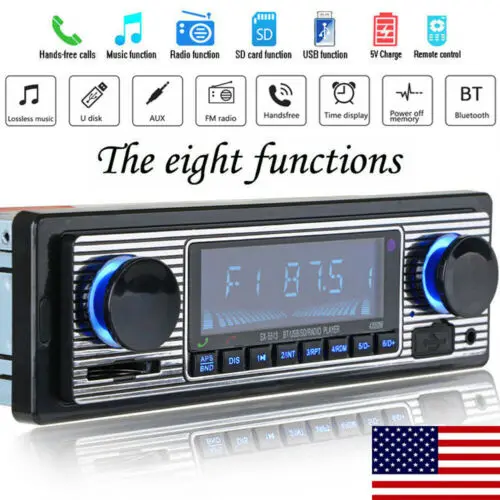 Винтажное автомобильное радио с Bluetooth mp3 плеер SD карта стереозвук USB AUX