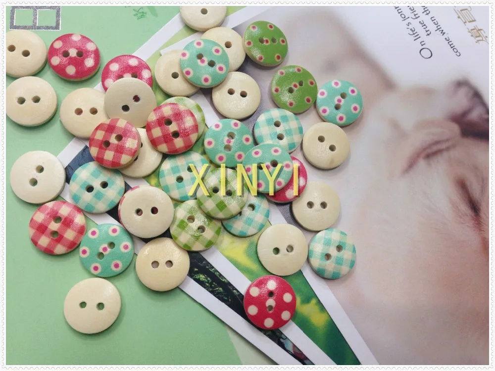 200 шт. 15 мм фон бурливуд Смешанные Красочные фотообои с рисунком деревянные