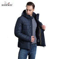 hermzi 2022 high quality winter jackets men fashion autumn jacket coat detachable hood european size navy blue free shipping