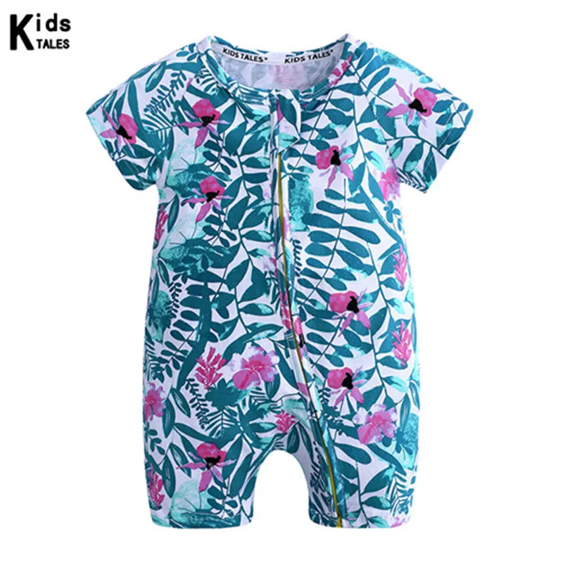 Новинка повседневный Песочник Комбинезон хлопковый с короткими рукавами для