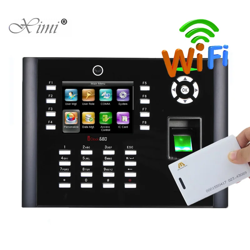 WIFI TCP/IP биометрический отпечаток пальца и 125 кГц RFID карты посещаемость времени с