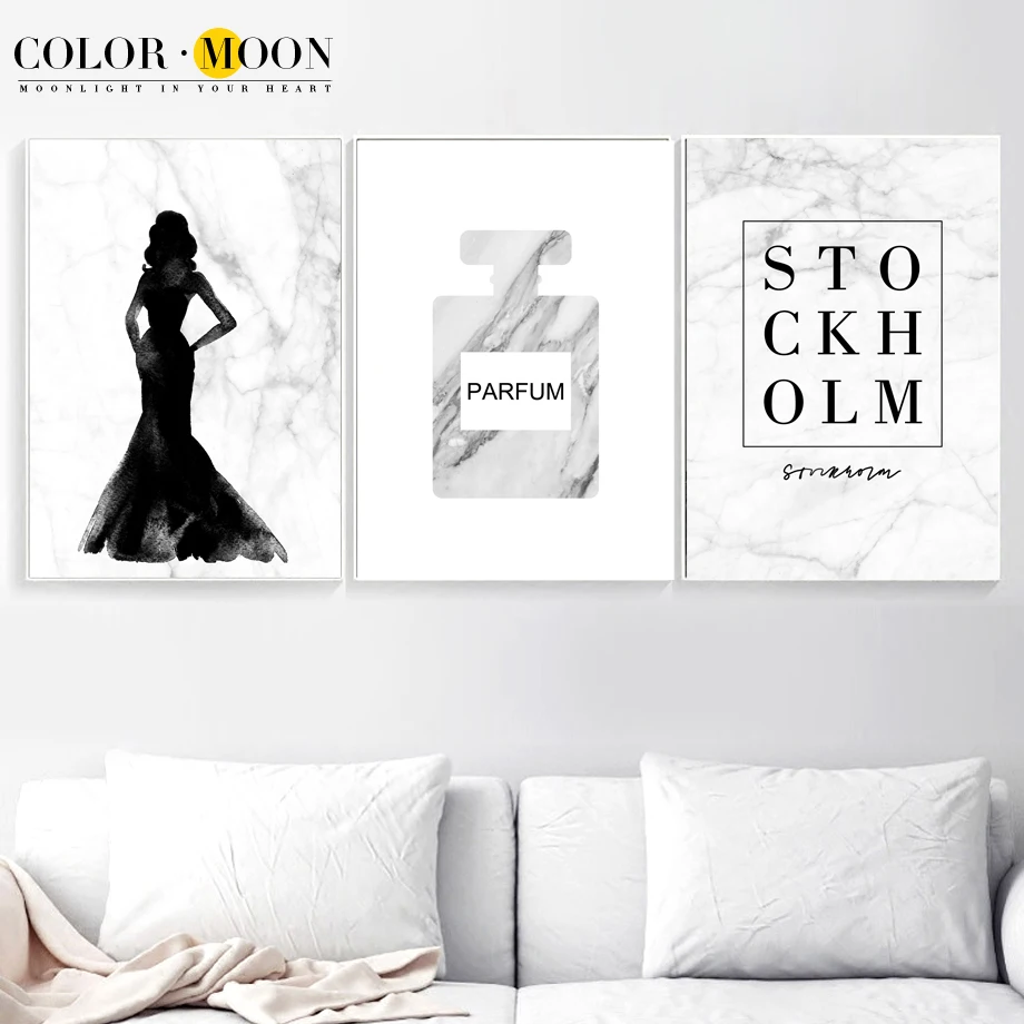 COLORMOON чернил модель девушка Плакаты и отпечатки стены Книги по искусству Nordic