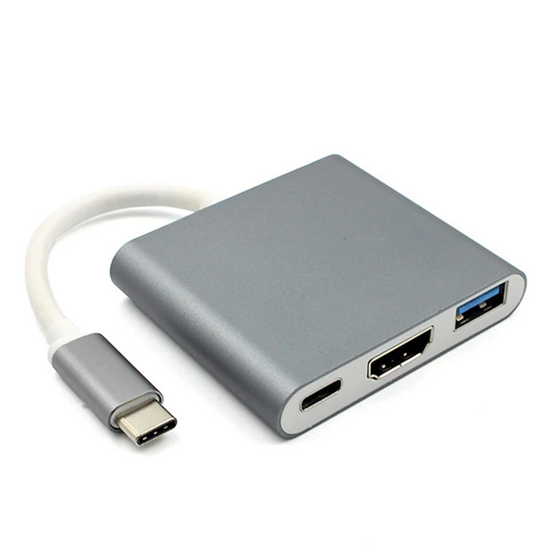 USB концентратор 3 в 1 с портом 2018 Type C на 4K HDMI|USB-хабы| |
