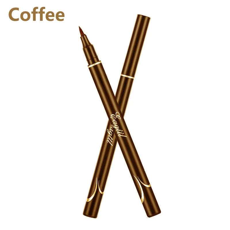 Coffee Абсолютно черный k Водонепроницаемый Жидкий подводка для глаз Макияж Красота комессия длинная жидкость длительного эффекта подводка для глаз водонепроницаемый подводка для глаз - Цвет: Coffee