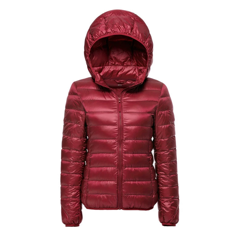 Ультра Легкая зимняя куртка-пуховик Для женщин куртка с капюшоном теплые