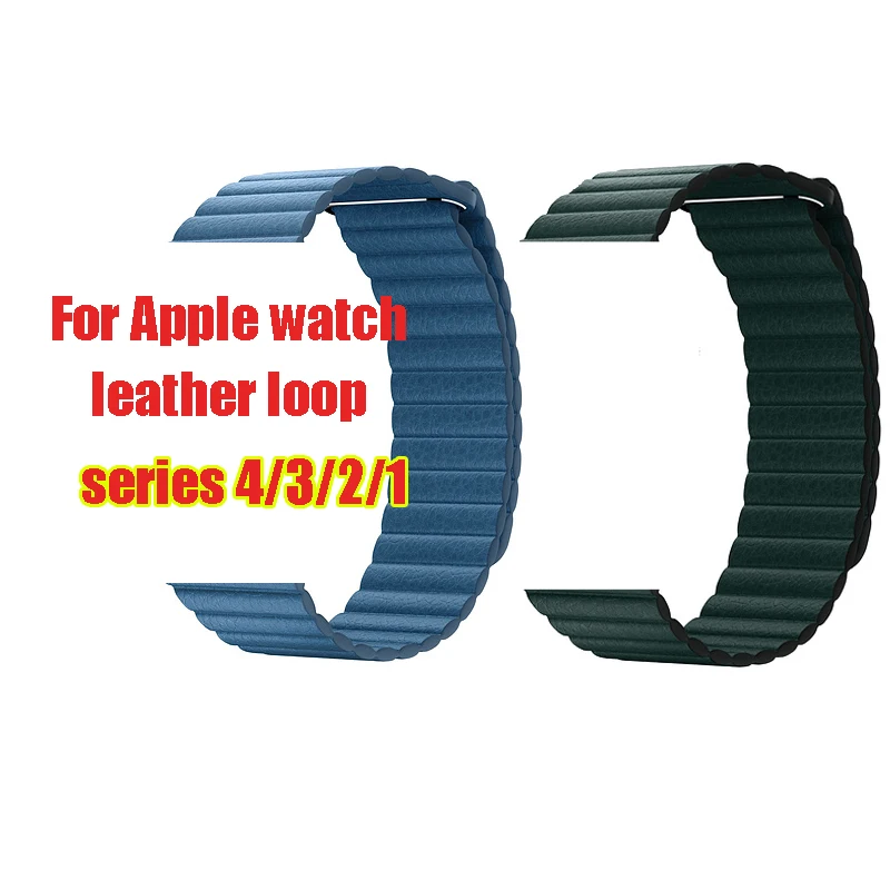 Ремешок для apple watch ремешок из натуральной кожи 38 мм 40 42 44 с регулируемой магнитной