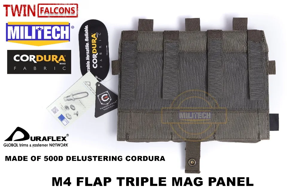 MILITECH TWINFALCONS TW Delustered Cordura Crye CP Съемный клапан тройной M4 Mag Чехлы панель для AVS CPC JPC 2,0 FCSK 2,0