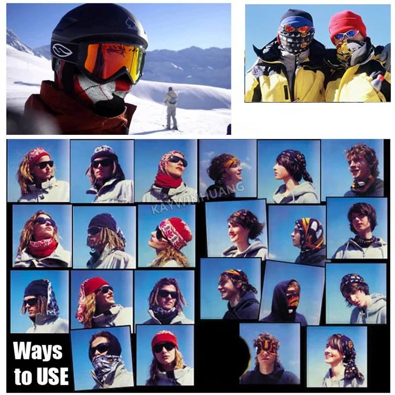 Various Fashion Design Outdoor Multifunctional Cycling Mask Polartec Headwear Multifunction Polar Fleece Skull Winter Bandana |