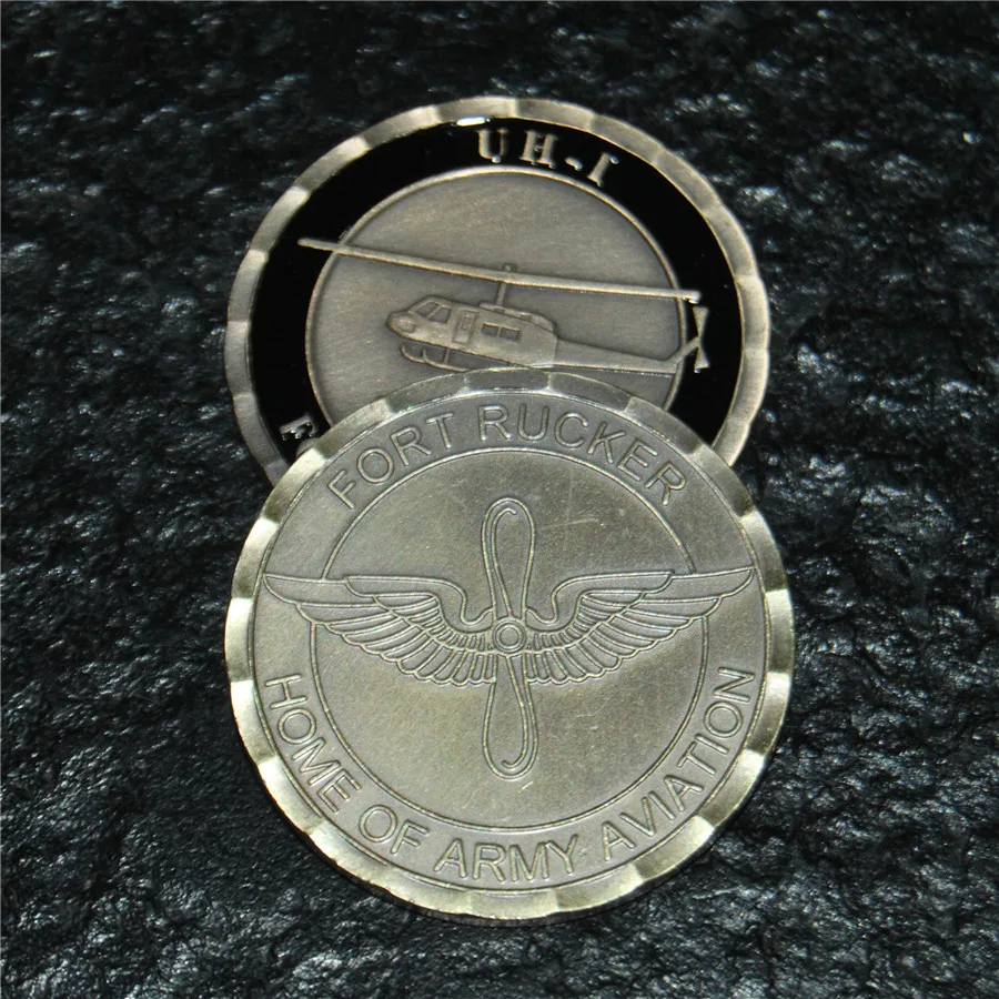 

1pcs/lot Huey Helicopter UH-1 Ft. Rucker Army Challenge Coin St