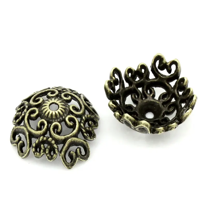 DoreenBeads Бусины Из Цинкового металлического сплава колпачки из античной бронзы