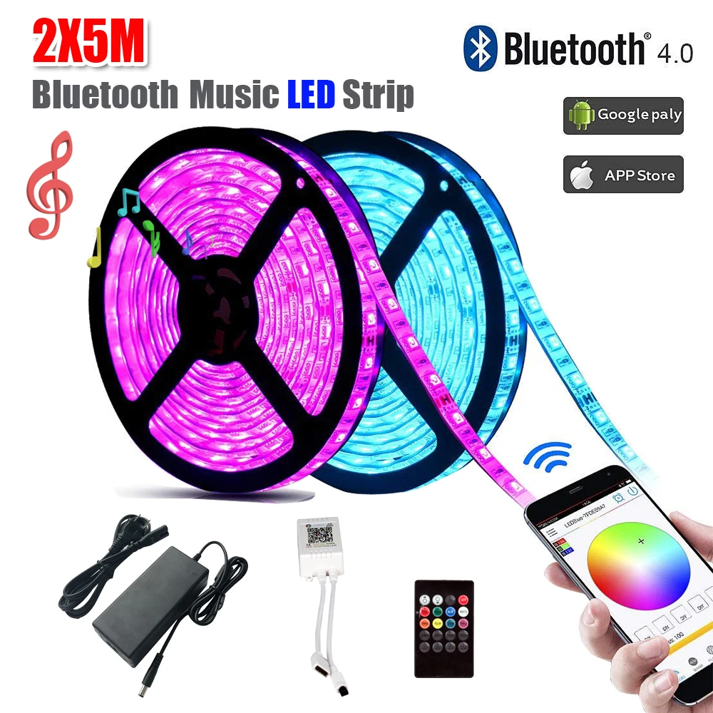 Умный пон Bluetooth APP RGB 5050 Светодиодные ленты света светодиодный свет