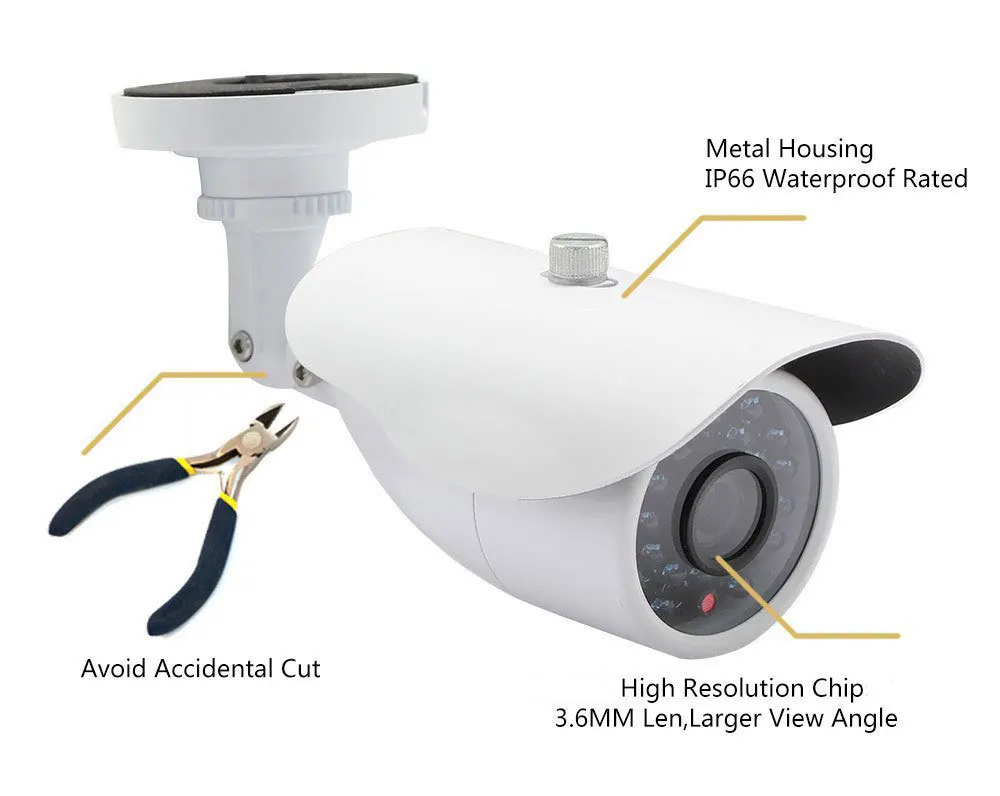 AHD 720P 1200TVL цилиндрическая камера видеонаблюдения 1280*720 1.0MP Водонепроницаемая ИК