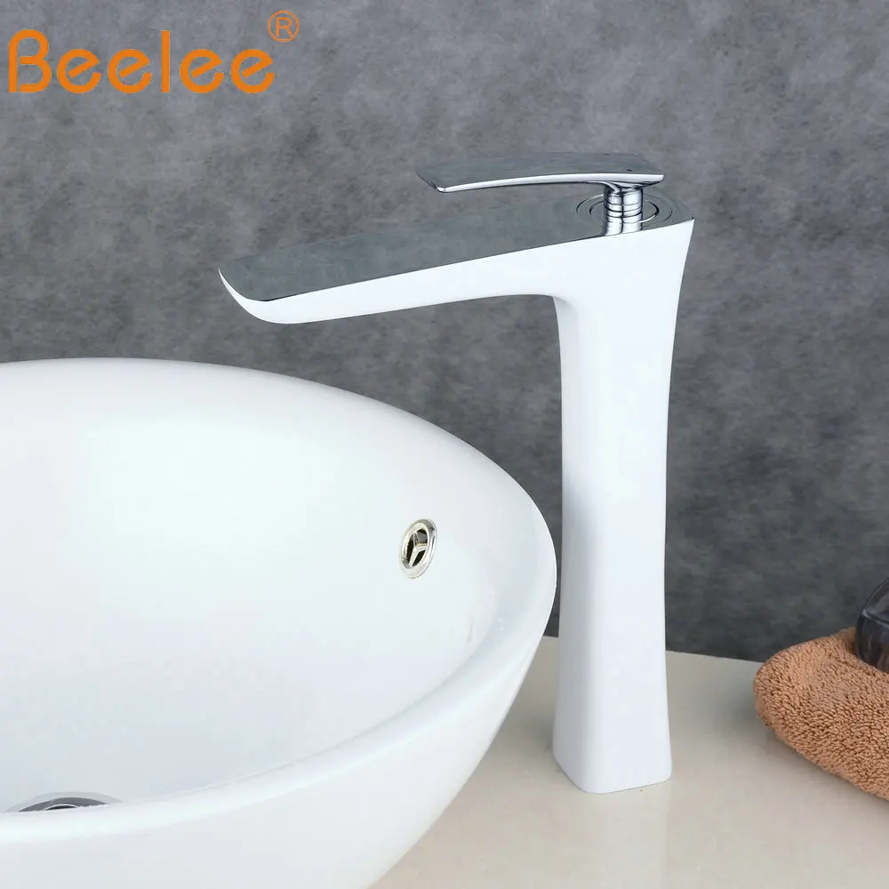 Beelee Bathroom Taps Mixer White Counter Top Sink Tap Mono Basin Faucet Cloakroom Faucets BL6609WH | Обустройство дома