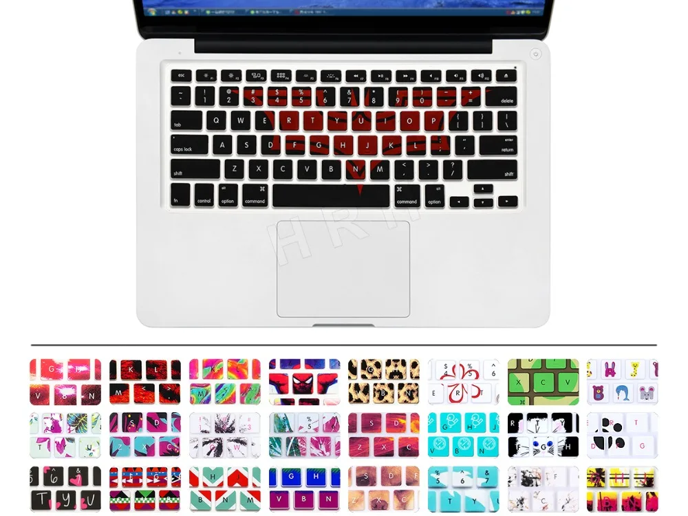 Силиконовый чехол для клавиатуры с рисунком животных Защитная пленка Apple Macbook Pro