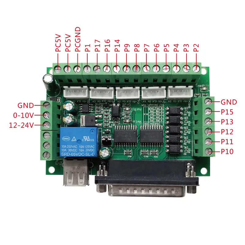 Плата драйвера с ЧПУ USB MACH3 100 кГц коммутационная плата 5 осевой интерфейс драйвер motion контроллер