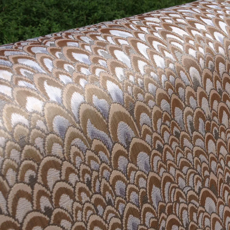 Африканская блестящая жаккардовая ткань с павлином для платья Свадебная маска