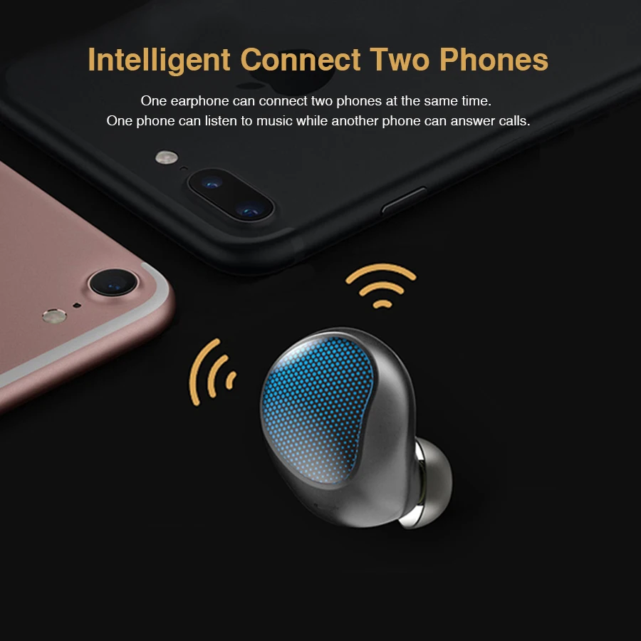 Мини невидимые bluetooth наушники гарнитура одиночные беспроводные зарядка коробка